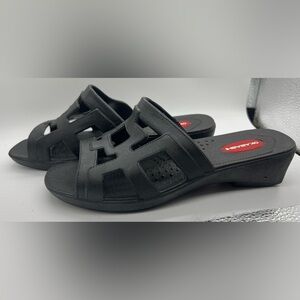 Okabashi Black Geometric Slide Sandals | Comfort Travel Slide Women''s 6.5-7.5